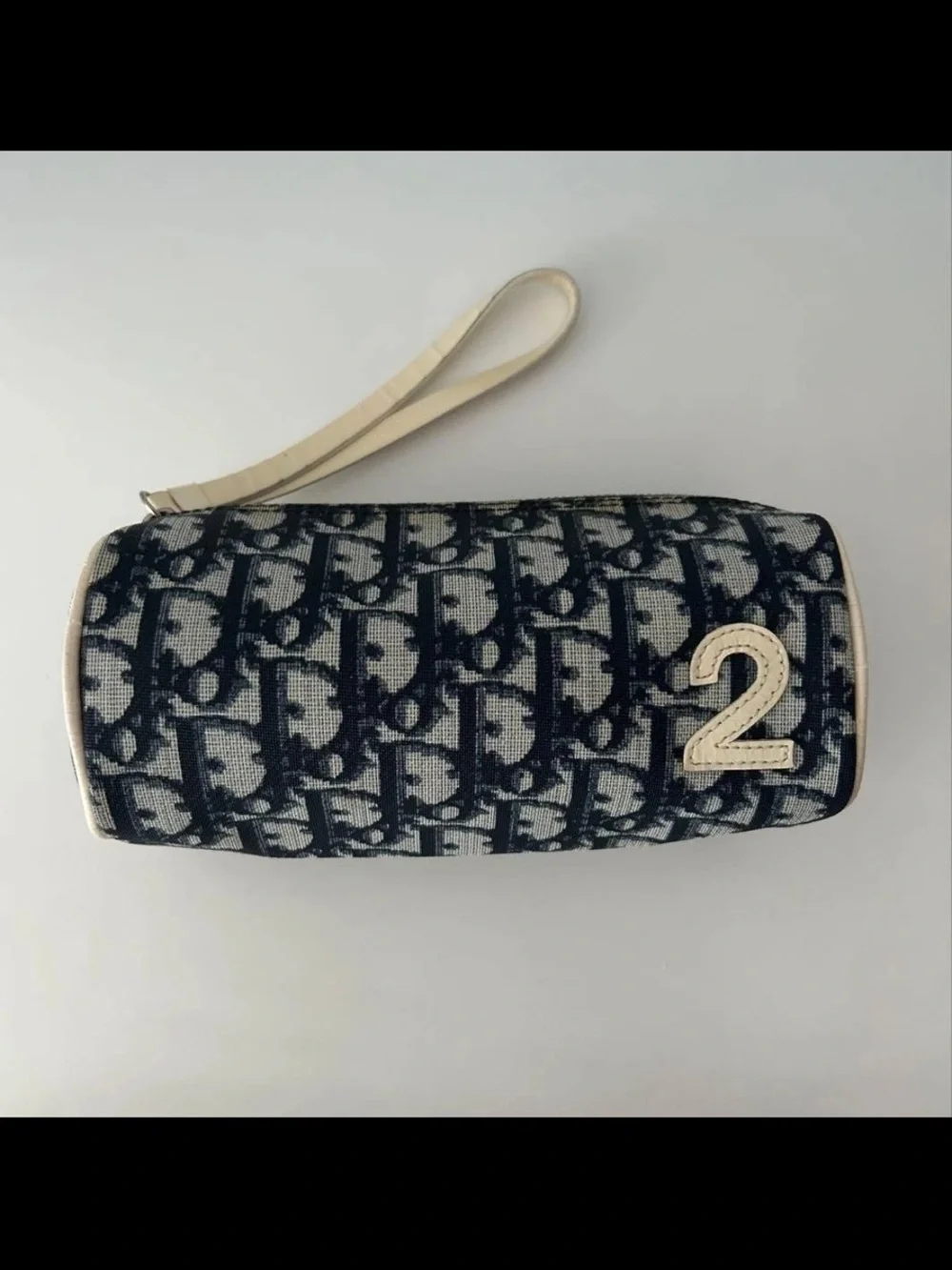 Dior Navy & Cream Monogram Zip Pouch